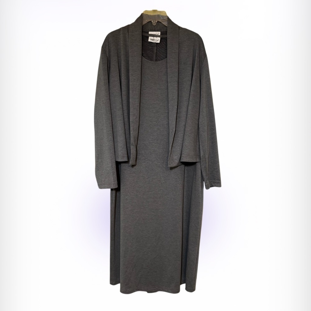Coldwater Creek Gray Dress and Sweater Set Sz XL 14
